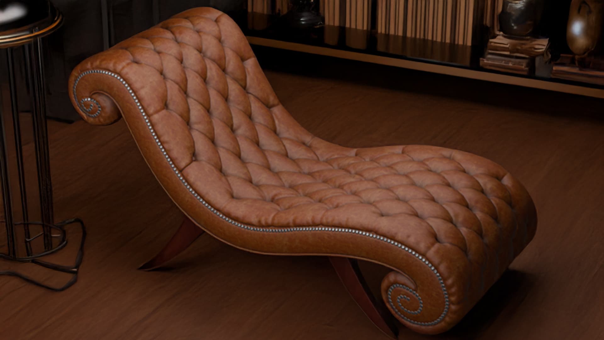 Generated scene result - Red Chesterfield